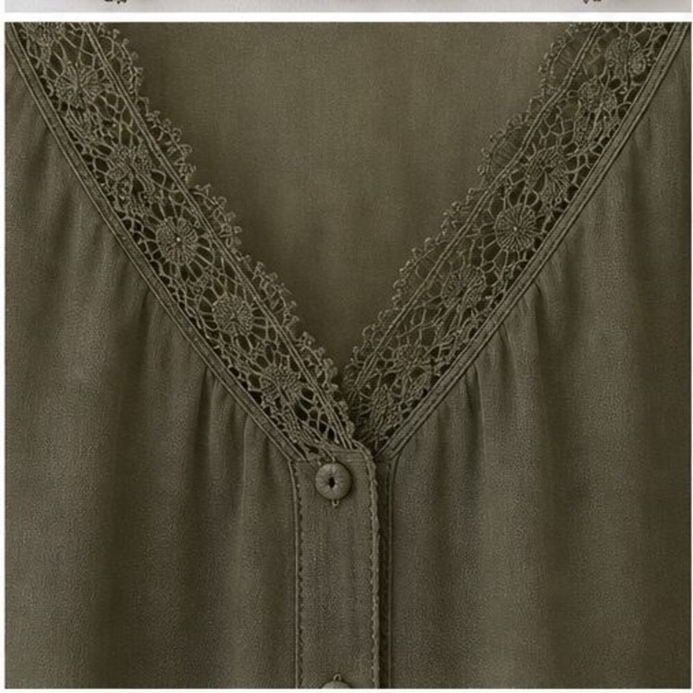 Olive Ruffle Blouse - Picture 4 of 6